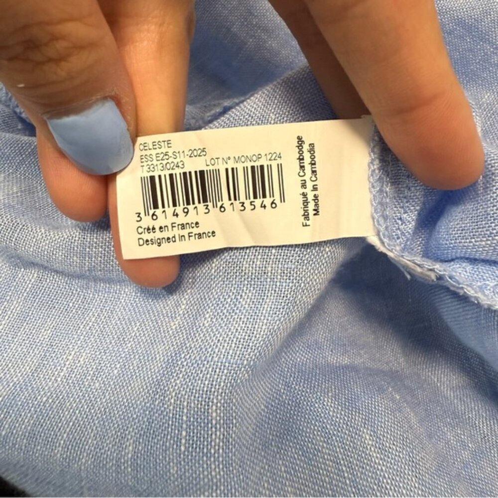 MONOPRIX PREMIUM CELESTE LINEN SHORT SIZE S - Picture 8 of 9